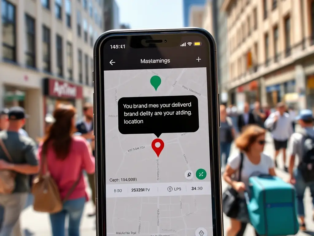 An image showcasing a brand's message being delivered precisely to a consumer's device at an optimal time and location.